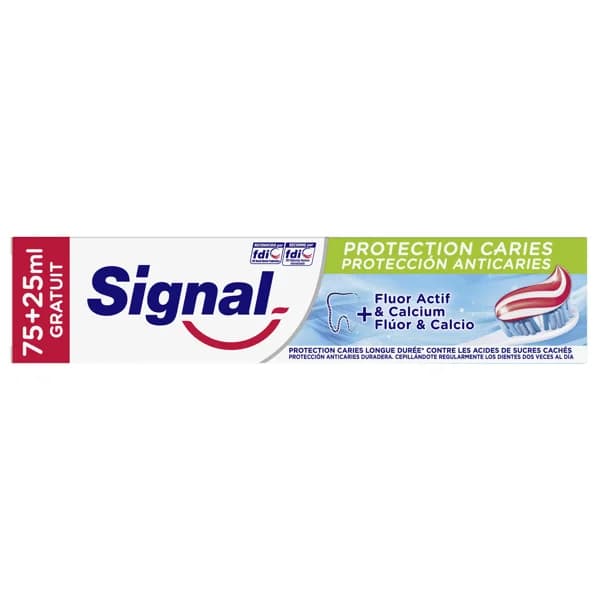 SIGNAL Pasta de dientes con flúor y calcio, para unos dientes sanos y fuertes 75 ml. - 0.23 l - Imagen del producto en Findit