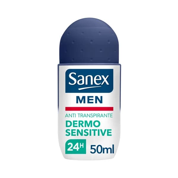 SANEX Desodorante roll on para hombre con protección anti transpirante de hasta 24 horas SANEX Men dermo sensitive 50 ml. - 1 ud - Imagen del producto en Findit