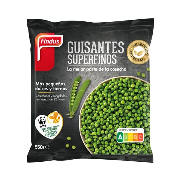 FINDUS Guisantes superfinos, cosechados y congelados en menos de 12 horas FINDUS Selección especial 550 g. - 0.55 kg - Imagen del producto en Findit