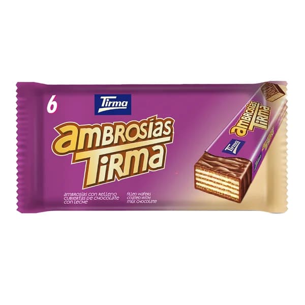 TIRMA Ambrosías con relleno cubiertas de chocolate con leche 6 uds. 129 g. - 0.13 kg - Imagen del producto en Findit