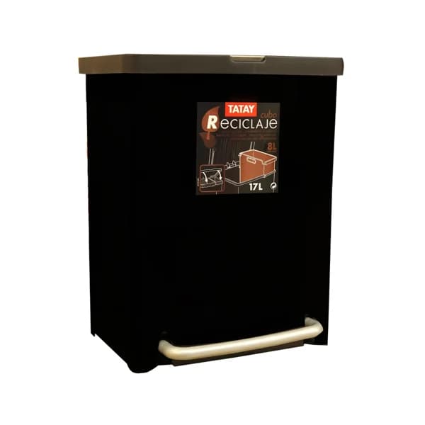 TATAY Cubo de basura capacidad 17 litros, con espacio para reciclar TATAY - 1 ud - Imagen del producto en Findit