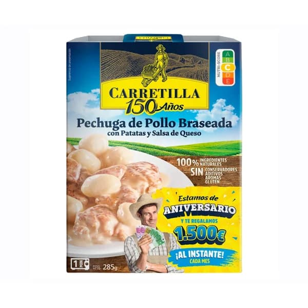 CARRETILLA Pechuga de pollo braseada con patatas y salsa de queso 285 g. - 0.29 kg - Imagen del producto en Findit