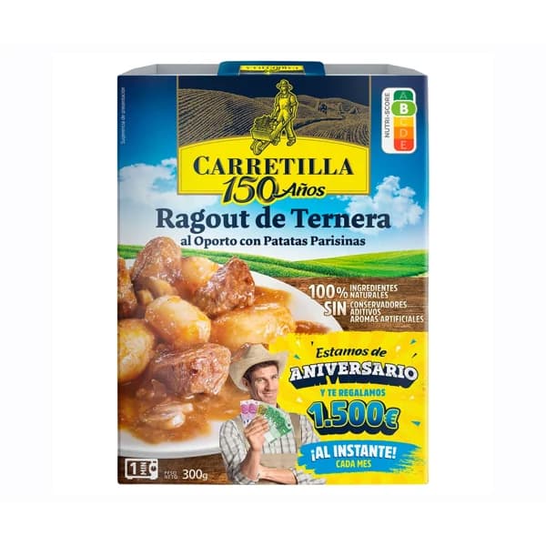 CARRETILLA Ragout de ternera al Oporto con patatas Parisinas 300 g. - 0.3 kg - Imagen del producto en Findit