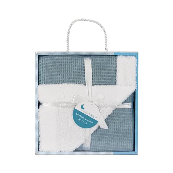 Manta para bebé nido de abeja con borreguito, 80x110 cm, INTERBABY. - 1 ud - Imagen del producto en Findit