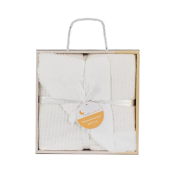 Manta para bebé nido de abeja con borreguito, 80x110 cm, INTERBABY. - 1 ud - Imagen del producto en Findit