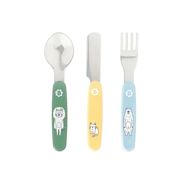 Set de tenedor, cuchillo y cuchara de metal, BADABULLE. - 1 ud - Imagen del producto en Findit