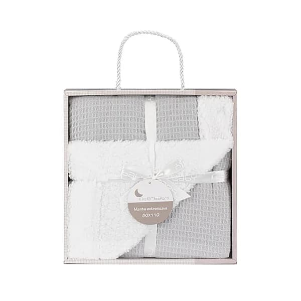 Manta para bebé nido de abeja con borreguito, 80x110 cm, INTERBABY. - 1 ud - Imagen del producto en Findit