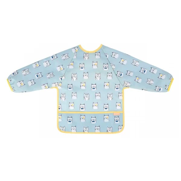 Babero de manga larga, color azul, BADABULLE. - 1 ud - Imagen del producto en Findit