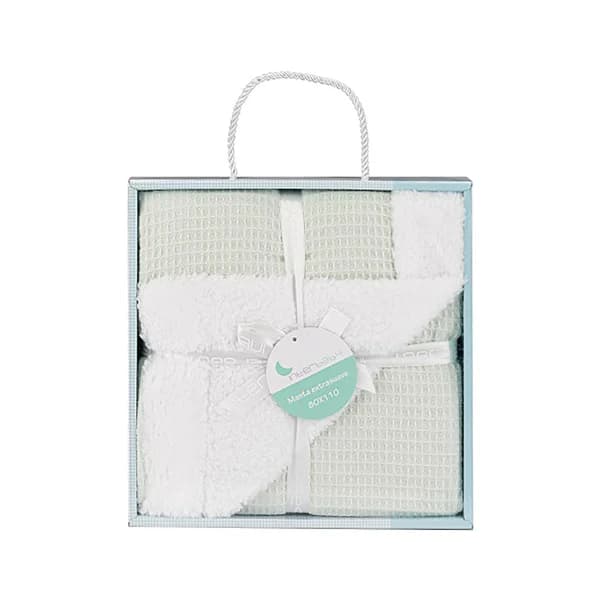 Manta para bebé nido de abeja con borreguito, 80x110 cm, INTERBABY. - 1 ud - Imagen del producto en Findit