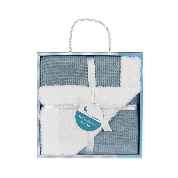 Manta para bebé nido de abeja con borreguito, 80x110 cm, INTERBABY. - 1 ud - Imagen del producto en Findit