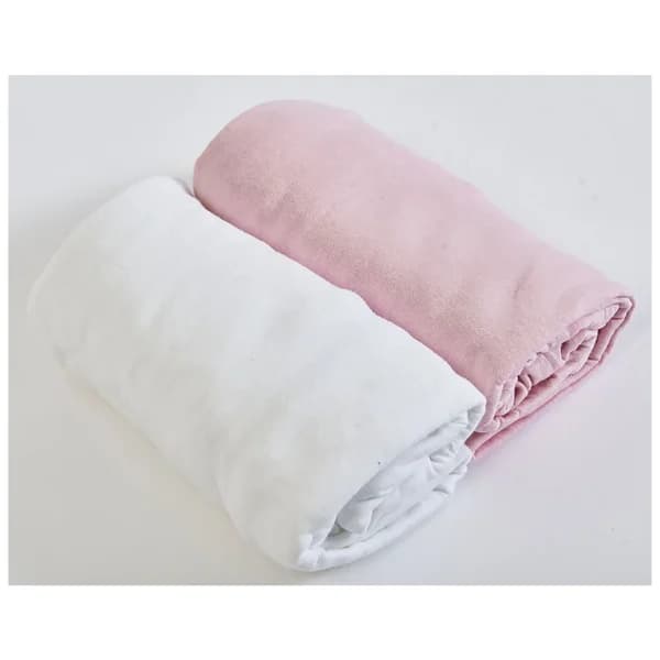 Juego de 2 sábanas bajeras rosa, 60x120cm. - 1 ud - Imagen del producto en Findit