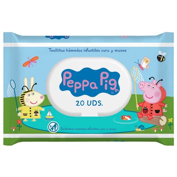 PEPPA PIG Toallitas húmedas infantiles para la limpieza de cara y manos PEPPA PIG 20 uds. - 1 ud - Imagen del producto en Findit