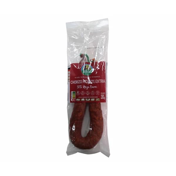 ALCAMPO CULTIVAMOS LO BUENO  Sarta de chorizo picante de categoría extra (50% raza Duroc)  280 g. - 0.28 kg - Imagen del producto en Findit