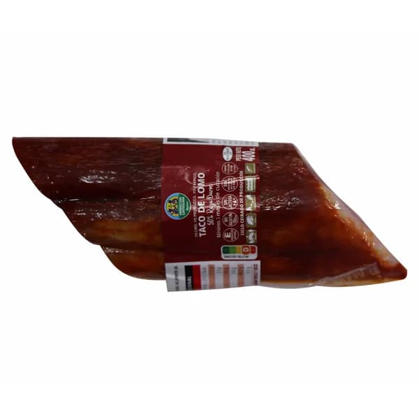 ALCAMPO CULTIVAMOS LO BUENO  Taco de lomo embuchado (50% raza Duroc) y con un mínimo de 3 meses de curación  400 g. - 0.4 kg - Imagen del producto en Findit