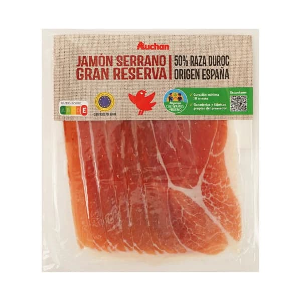 ALCAMPO CULTIVAMOS LO BUENO  Jamón gran reserva (50% raza Duroc), cortado en lonchas 100 g. - 0.1 kg - Imagen del producto en Findit