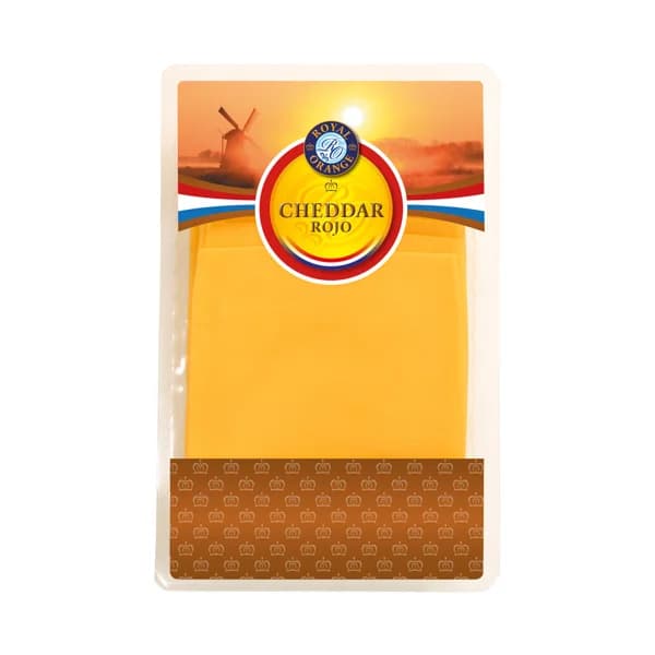 ROYAL ORANGE Queso en lonchas cheddar rojo ROYAL ORANGE 200 g. - 0.2 kg - Imagen del producto en Findit