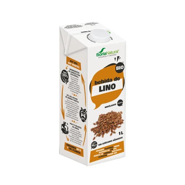 SORIA NATURAL Bio Bebida de lino ecológica sin azúcares añadidos 1 l. - 1 l - Imagen del producto en Findit
