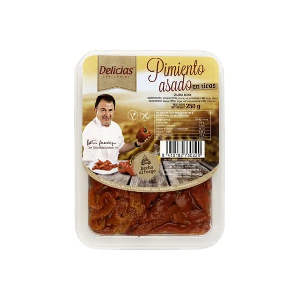 DELICIAS Pimiento asado en tiras 250 g. - 0.25 kg - Imagen del producto en Findit