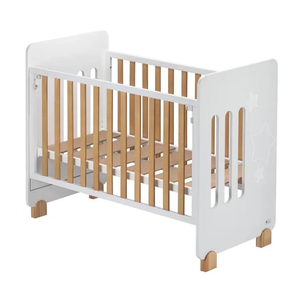 Cuna de madera de haya INTERBABY Star Nature lateral abatible, 8 alturas, lateral abatible. - 1 ud - Imagen del producto en Findit