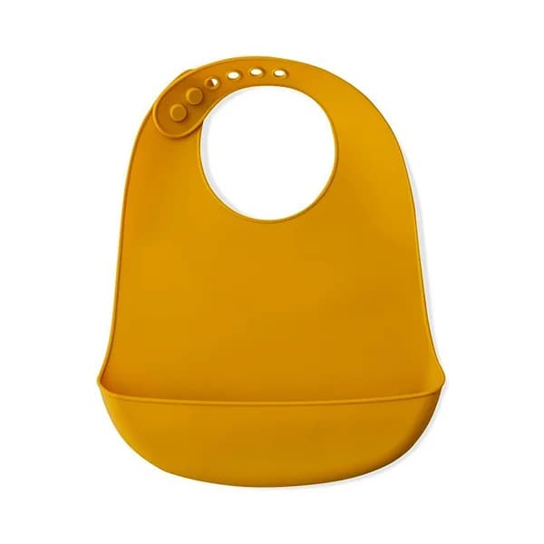 Babero silicona INTERBABY con recogemigas de 23x28,5x2cm, color mostaza. - 1 ud - Imagen del producto en Findit