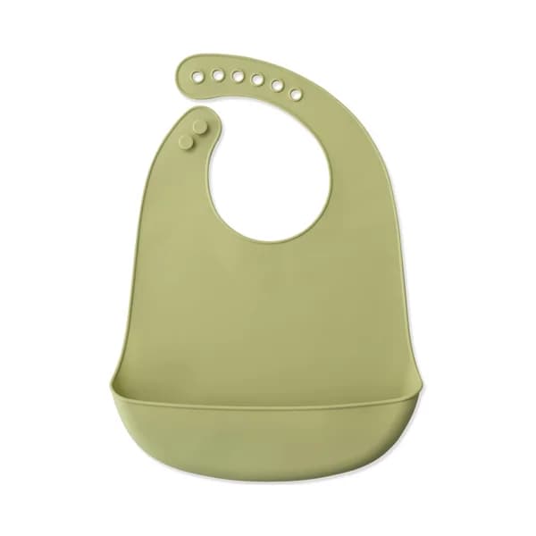 Babero silicona INTERBABY con recogemigas de 23x28,5x2cm, color verde. - 1 ud - Imagen del producto en Findit