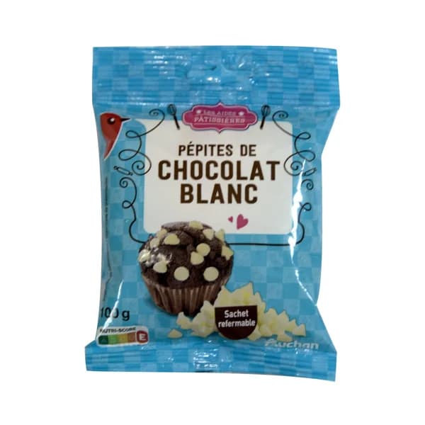 PRODUCTO ALCAMPO Pepitas de chocolate blanco 100 g. - 0.1 kg - Imagen del producto en Findit