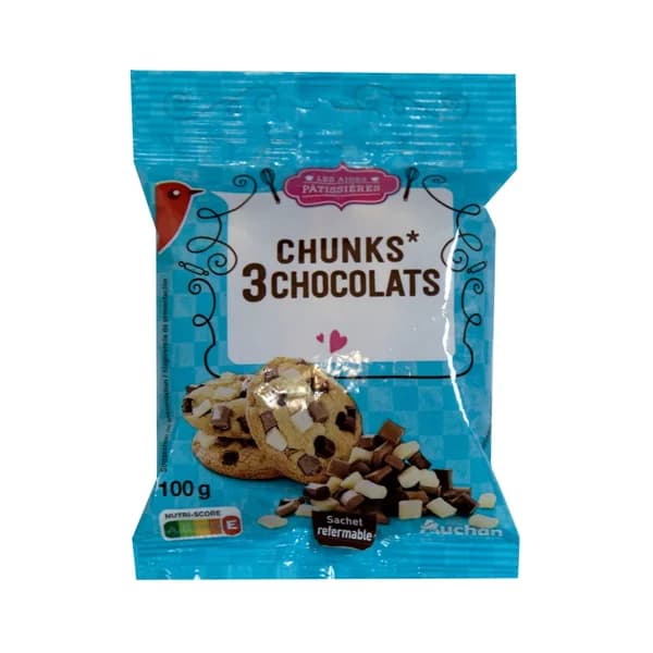 PRODUCTO ALCAMPO Pepitas tres chocolates Chunks 100 g. - 0.1 kg - Imagen del producto en Findit