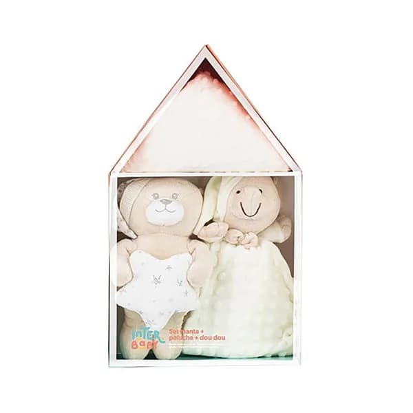 Set de manta, peluche y dou dou en color beige, INTERBABY. - 1 ud - Imagen del producto en Findit