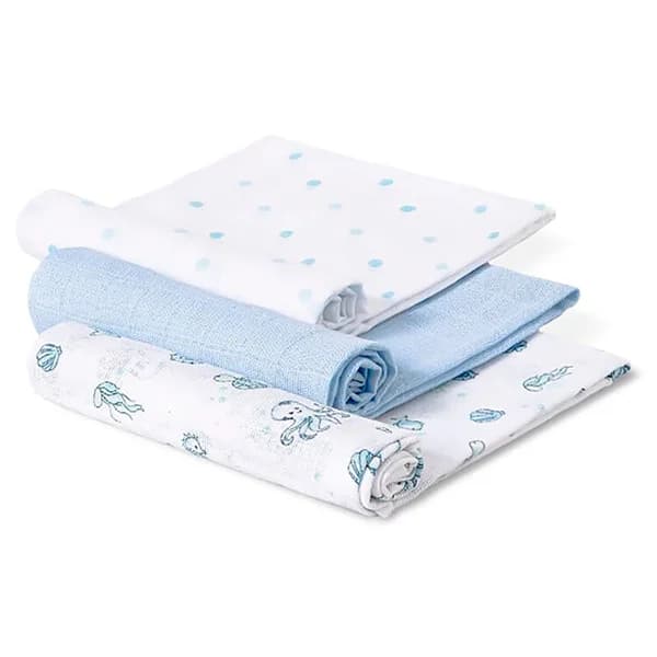 Pack de 3 muselinas, 100% algodón, 80x80cm INTERBABY. - 1 ud - Imagen del producto en Findit