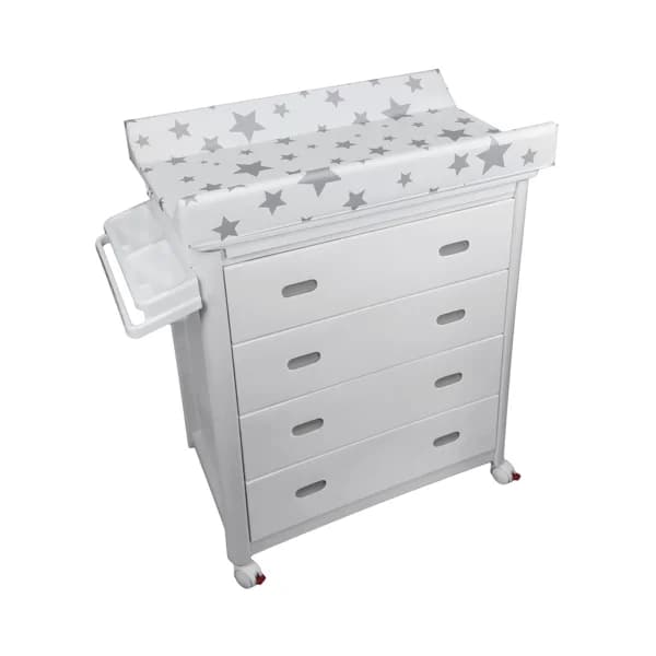 Bañera mueble PLASTIMYR con 4 cajones, bañera y cambiador antivuelco, estrellas. - 1 ud - Imagen del producto en Findit