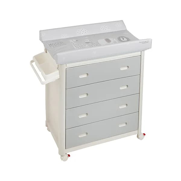 Bañera mueble PLASTIMYR con 4 cajones, bañera y cambiador antivuelco, color gris. - 1 ud - Imagen del producto en Findit