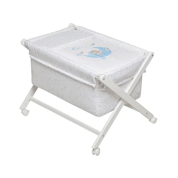 Minicuna de madera bear sleeping azul, 55 x 90 x 72 cm. - 1 ud - Imagen del producto en Findit