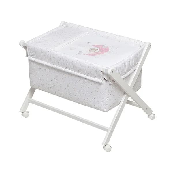 Minicuna de madera bear sleeping rosa, 55 x 90 x 72 cm. - 1 ud - Imagen del producto en Findit