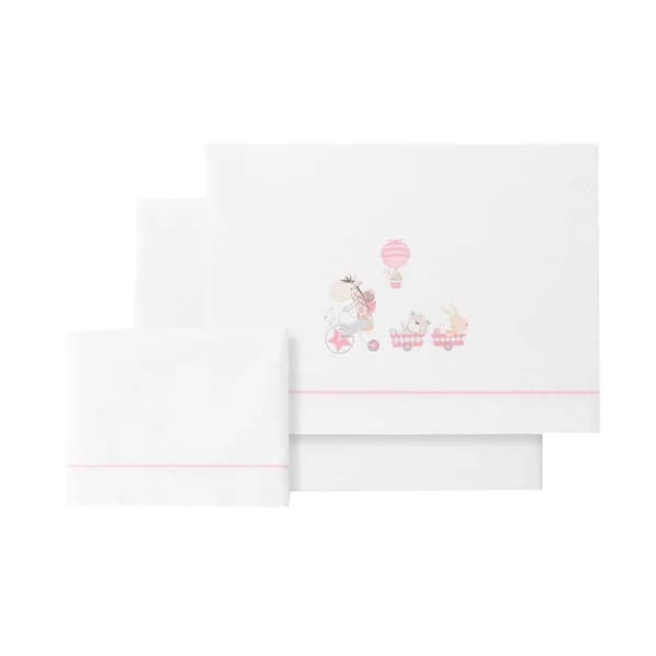 Tríptico para cuna, color rosa, INTERBABY Jirafa bicicleta. - 1 ud - Imagen del producto en Findit