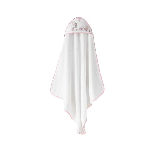 Capa de baño en color rosa de jirafa en bicicleta, INTERBABY. - 1 ud - Imagen del producto en Findit