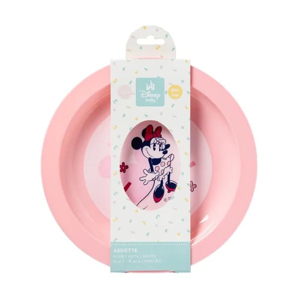 Plato plano de confetis rosa, MINNIE MOUSE. - 1 ud - Imagen del producto en Findit