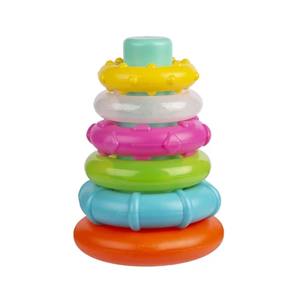 Pirámide de aros apilables con diferentes colores y texturas, PLAYGRO. - 1 ud - Imagen del producto en Findit