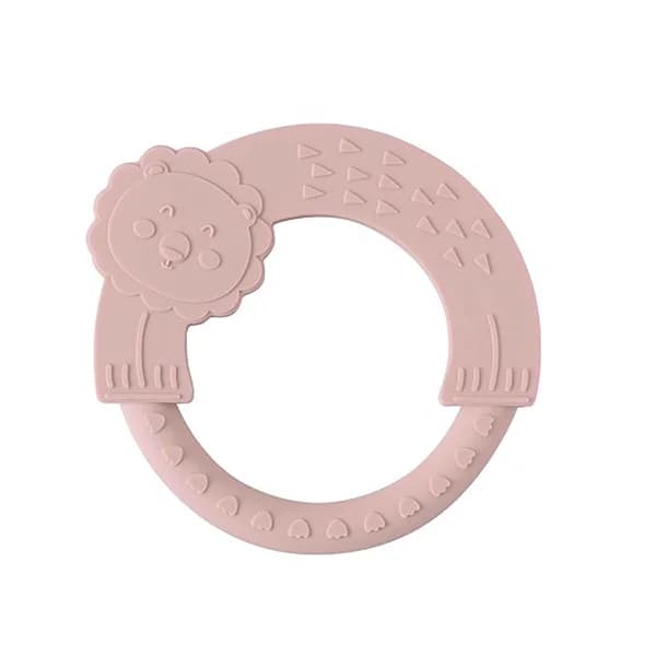 Mordedor de silicona para bebés, color rosa, con forma de león, MINDOO. - 1 ud - Imagen del producto en Findit