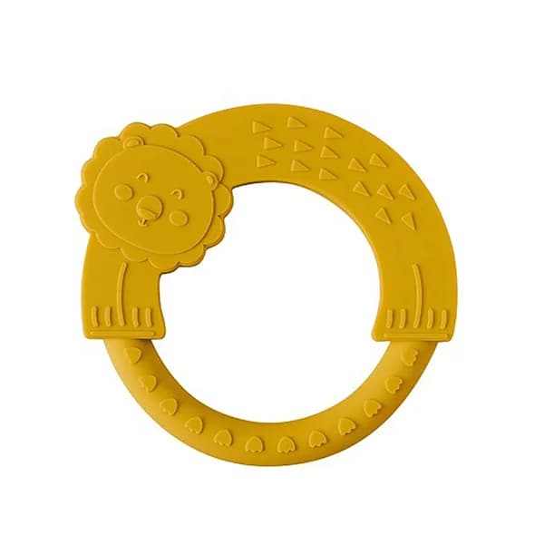 Mordedor de silicona para bebés, color mostaza, con forma de león, MINDOO. - 1 ud - Imagen del producto en Findit