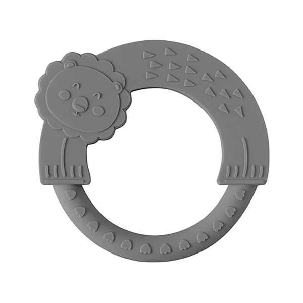 Mordedor de silicona para bebés, color gris, con forma de león, MINDOO. - 1 ud - Imagen del producto en Findit