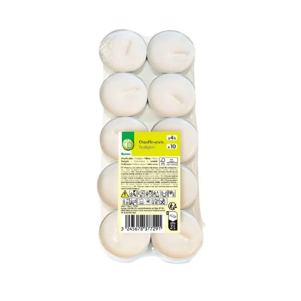 Set 10 tealights. Velas no perfumadas +4h, ACTUEL. - 1 ud - Imagen del producto en Findit