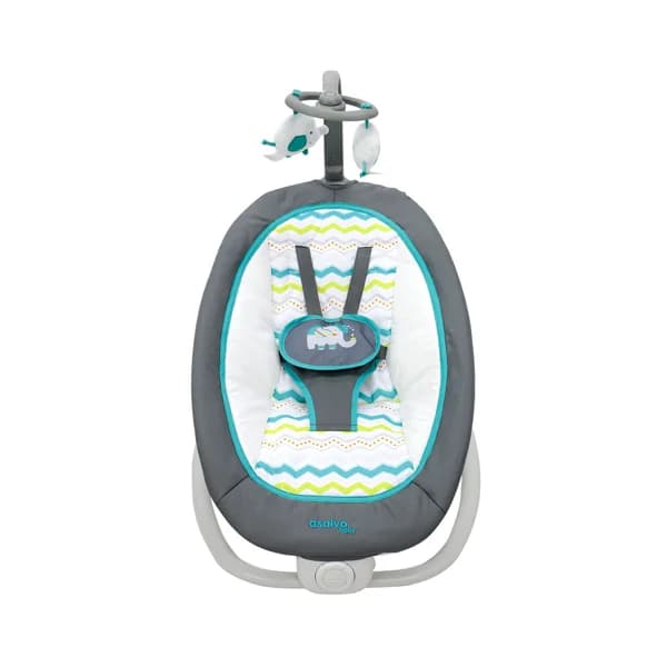 Hamaquita musical Fold Elefante color aqua, con juguetero extraíble, 7 melodías, ASALVO. - 1 ud - Imagen del producto en Findit