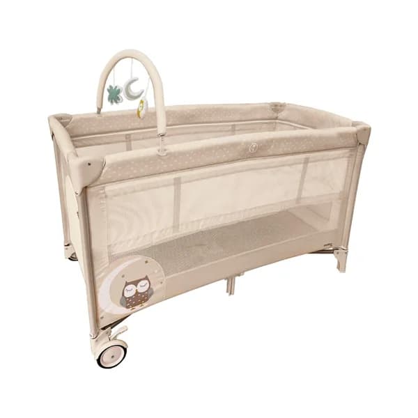 Cuna de viaje ASALVO, Complet Dúo de buho color beige. - 1 ud - Imagen del producto en Findit