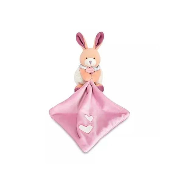 Peluche conejo BABY NAT con pañuelo morado y blanco. - 1 ud - Imagen del producto en Findit