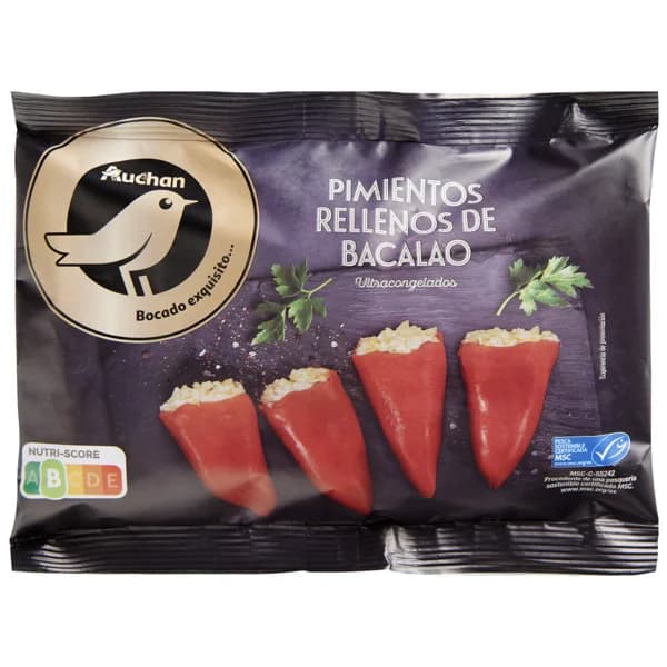 ALCAMPO GOURMET Pimiento rellenos de bacalao (MSC) ultracongelados 240 g. - 0.24 kg - Imagen del producto en Findit