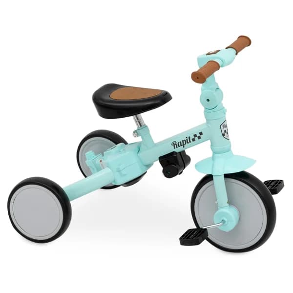 Triciclo infantil andador evolutivo 5 en 1 INTERBABY, color verde menta. - 1 ud - Imagen del producto en Findit