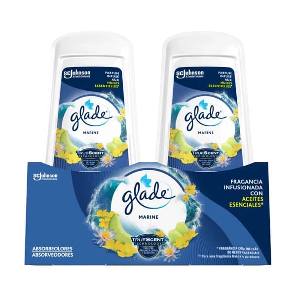 GLADE Marine Ambientador absorbeolores con fragancia infusionada con aceites esenciales 2 x 150 g. - 0.3 kg - Imagen del producto en Findit
