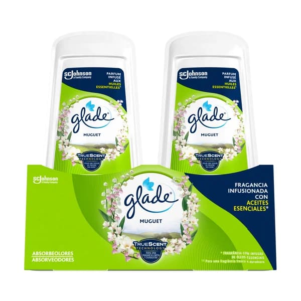 GLADE Muguet Ambientador absorbeolores con fragancia infusionada con aceites esenciales 2 x 150 g. - 0.3 kg - Imagen del producto en Findit