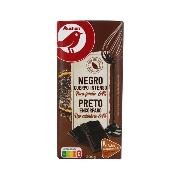 PRODUCTO ALCAMPO Chocolate negro para fundir (64% cacao) con cuerpo intenso 200 g. - 0.2 kg - Imagen del producto en Findit