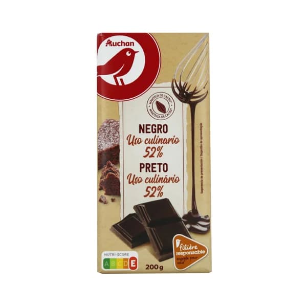 PRODUCTO ALCAMPO Chocolate negro (52% cacao) para uso culinario tableta 200 g. - 0.2 kg - Imagen del producto en Findit